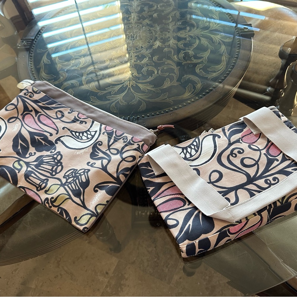 Floral Travel Bags - Pink and Black